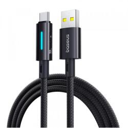 Baseus Cablu Date si Incarcare USB-A - USB-C Baseus P10379002121-01 Lit Button Control, 100W, 2m, Negru