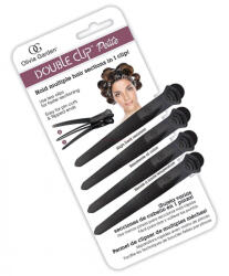 Olivia Garden Double Clip Fekete, Dupla feltűző csipesz 4db/cs