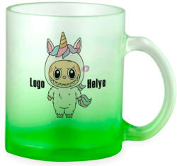 Makito Prémium logózott, fényképes üveg bögre, egyedi grafikával 350 ml átmenetes Zöld (20512-GREEN)