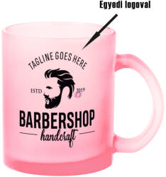 Makito Prémium logózott, fényképes üveg bögre, egyedi grafikával 350 ml Rózsaszín (20516-PINK)