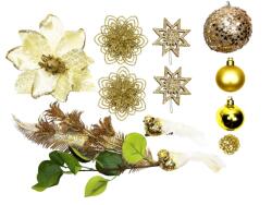 LAALU karácsonyi díszek - Lágy champagne készlet, max. 100 cm fákhoz (LAU-2400-OZM)