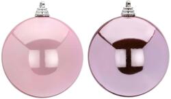 LAALU díszkészlet: kerek rózsaszín matt/fényes díszek, 15 cm, 2 db (LAU-2002)