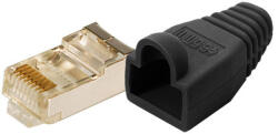 LogiLink CAT-5 Moduláris Csatlakozó, Árnyékolt, Törésgátlóval 100db, Fekete