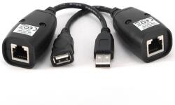 Gembird Usb-a 2.0 -> Cat. 5e adatkábel hosszabbító fekete max. 30m (8716309 068758)
