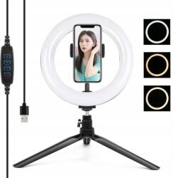 Puluz Gyűrűs lámpa Led állvány Puluz 20cm telefontartóval PKT3073B (PKT3073B)