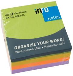 Info Notes Spring öntapadós jegyzettömb, 75 x 75 mm