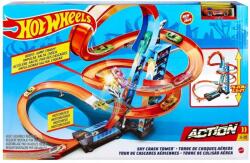 Mattel Autópálya Hot Wheels Sky Crash Tower Track, színváltós, cápás (887961946680)