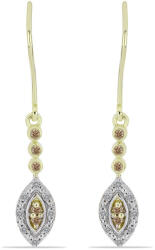  Arannyal Bevont Ezüst Fülbevaló Pezsgő Gyémánttal és Fehér Gyémánttal, Y60278