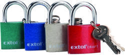 EXTOL lakat, vas, 3 kulccsal, dobozban ; 63mm