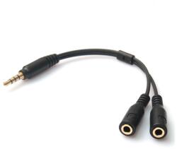 Gigapack audió adapter kábel elosztó, 10cm, FEKETE GP-68795 (GP-68795)