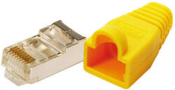 LogiLink CAT-5 Moduláris Csatlakozó, Árnyékolt, Törésgátlóval 100db, Sárga