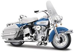 Maisto - HD - Motocicletă - 1966 FLH Electra Glide, albastru-alb, seria 44, cutie blister, 1: 18 (OLP101231360-23104)
