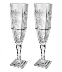 Black Crystal - Ajka Royal * Kristály Pezsgős pohár készlet 2 db (Ar18927)