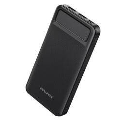 Awei P5K vésztöltő 2 USB+2 Type-C aljzat 10000mAh, PD gyorstöltő, FEKETE (P5K)
