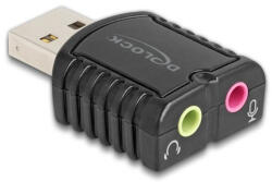 Delock Külső USB Hangkártya 24 Bit / 96 KHz Plug & Play Mód Windows, MAC, Linux, Chrome Operációs Rendszerekhez