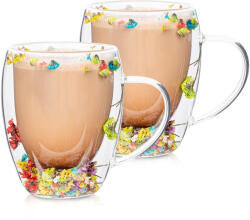 4home Hot&Cool Flowers thermo pohár 350 ml, 2 db