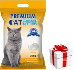 Premium Cat Premium Cat Clumping Bentonit alom - Citrom macskáknak 20kg + Ingyenes Meglepetés Macskának
