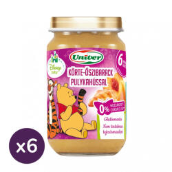 Univer INGYENES SZÁLLÍTÁS - Univer körte-őszibarack pulykahússal, 6 hó+ (6x163 g)