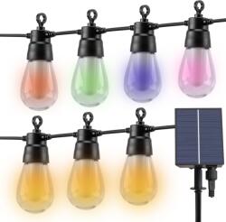 Rixme Ghirlanda luminoasa solara cu Panou Solar si Telecomanda, 10 m, 10 Becuri, IP67, Exterior (23242-6)