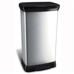 Keter Pedálos szemetes, fémhatású, 50 l, CURVER (187177) - iconink