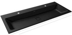 KALDEWEI Kaldwei Cono beépített dupla mosdó 2 csaplyukkal, 120x50 cm, matt fekete (KAL901806043676)