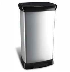 Keter Pedálos szemetes, fémhatású, 50 l, CURVER (187177) - mystock