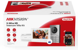 Hikvision DS-KIS706EY Kétvezetékes HD video-kaputelefon szett, kültéri, fehér beltéri, disztributor (DS-KIS706EY)