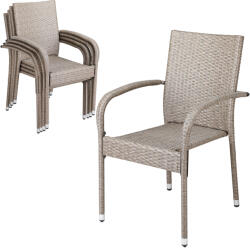 Deuba Scaune de ratan Comfort 4 buc - crem