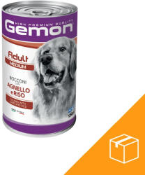 Gemon Medium Adult Konzerv Kutyáknak (Bárány és Rizs) - 12x1250 g