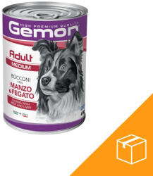 Gemon Medium Adult Konzerv Kutyáknak (Marha és Máj) - 24x415 g