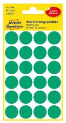 AVERY Etikett címke, o18mm, jelölésre, 24 címke/ív, 4 ív/doboz, Avery zöld (3006)