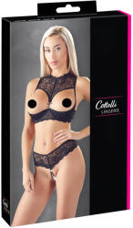 Cottelli Collection - nyitott melltartó szett (fekete) (22211871241) - szexshop