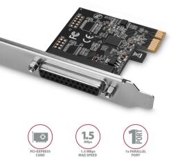 AXAGON PCEA-P1N 1x parallel port adapter w. SP & LP (PCEA-P1N) - pcland