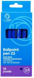 BLUERING Golyóstoll 0, 8mm, nyomógombos műanyag kék test, Bluering® Z3, írásszín kék (BR897626STAR) - tintasziget