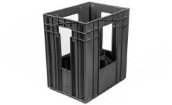 TP Szikvizes rekesz, 8x2 literes, újrahasznosított anyagból, fekete (8x2_reg)