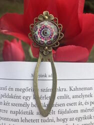 Nixa Design Kézműves fém könyvjelző - Kerek foglaltban, mandala motívumokkal