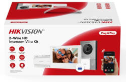 Hikvision DS-KIS705EY Kétvezetékes HD video-kaputelefon szett; kültéri; fehér beltéri; disztributor
