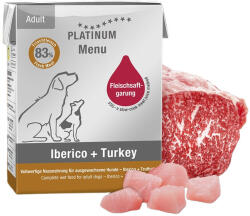 PLATINUM MENU Iberico + Turkey-nedves kutyatáp felnőtt kutyának ibériai sertés és pulyka 12x375g - pegazusallatpatika