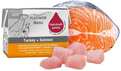 PLATINUM MENU Turkey + Salmon-nedves kutyatáp felnőtt kutyának pulyka és lazac 12x90g - pegazusallatpatika