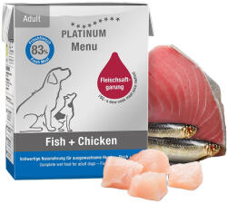 PLATINUM MENU Fish + Chicken-nedves kutyatáp felnőtt kutyának hal és csirke 12x375g
