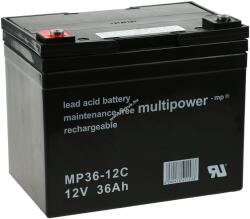 Multipower Ólom akku 12V 36Ah Multipower típus MP36-12C ciklusálló, ciklikus