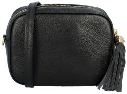  Italy valódi bőr női táska fekete kisméretű elegáns (na-588-black)