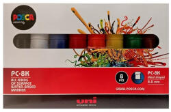  Dekormarker 8mm, Uni Posca PC-8K 8 db-os készlet (2UPC8K8DB)
