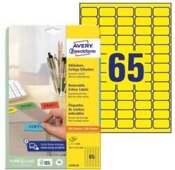 AVERY Etikett AVERY L4793-20 38, 1x21, 2mm sárga 1300 címke/doboz 20 ív/doboz (L4793-20) - fotoland