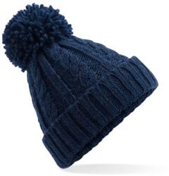 Beechfield Căciulă tricotată cu pompon melange - Albastru marin (B480-1000289610)