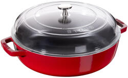 Staub Braisers | mély serpenyő üvegfedővel 24 cm | kerek 2, 4 l | öntöttvas | cherry (40501-061-0)