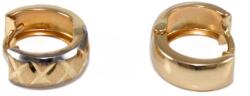 Ékszershop Bicolor vésett és matt pici arany karika fülbevaló (1312805)