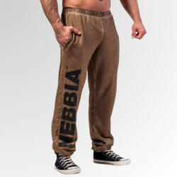 NEBBIA - Washed-off laza baggy melegítőnadrág GYM BRO 373 (light brown) (M) - NEBBIA