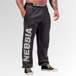 NEBBIA - Washed-off laza baggy melegítőnadrág GYM BRO 373 (black) (L) - NEBBIA