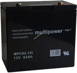 Multipower Ólom akku 12V 62Ah Multipower típus MP62-12C ciklusálló, ciklikus
